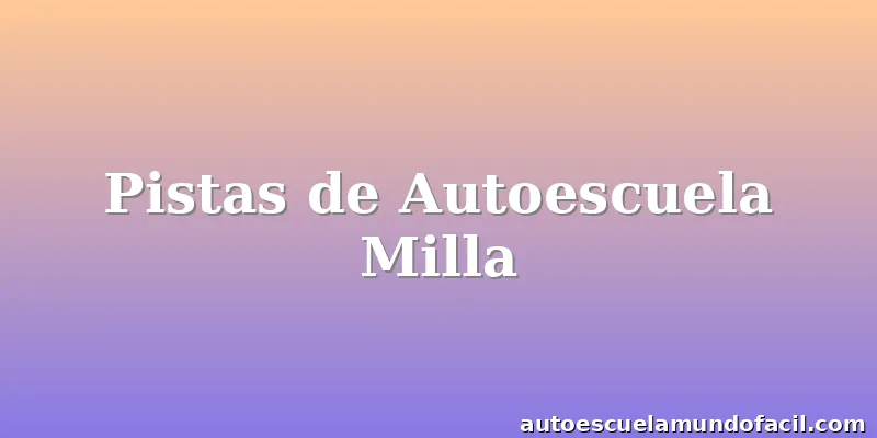 Pistas de Autoescuela Milla