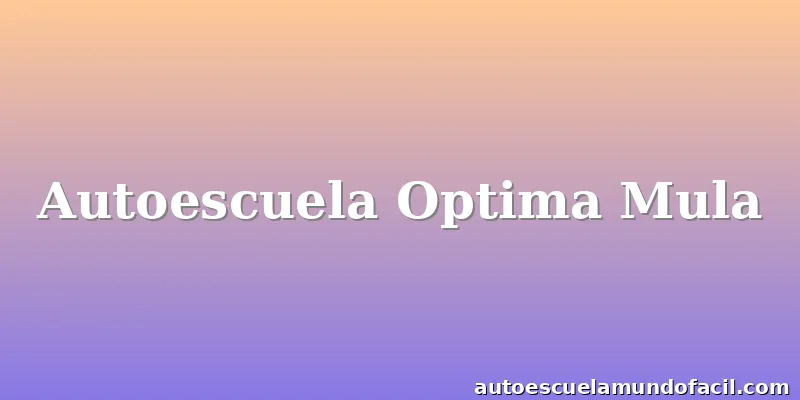 Autoescuela Optima Mula