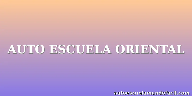 AUTO ESCUELA ORIENTAL